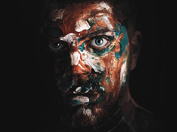 face with pattern